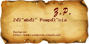 Zámbó Pompónia névjegykártya